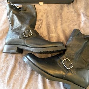 Frye Women’s Black Leather Biker Style Ankle Boot - size 9.5